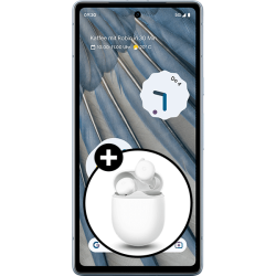 Google Pixel 7a Sea + Google Pixel Buds A Clearly White
